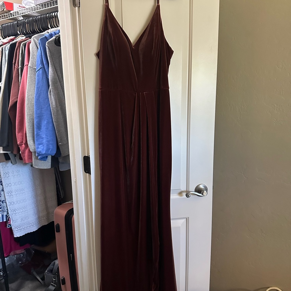Revelry Deep Red Velvet Maxi Dress